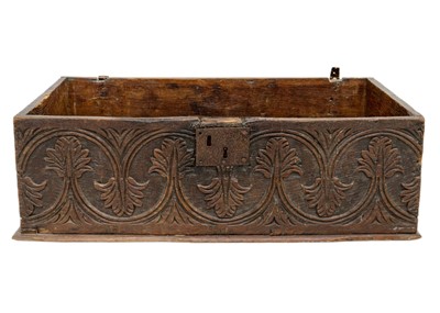 Lot 1142 - A 16th century oak bible box