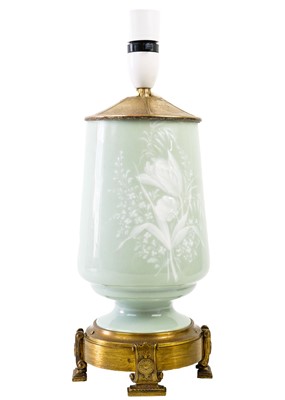 Lot 253 - A French pate-sur-pate table lamp, late 19th century.