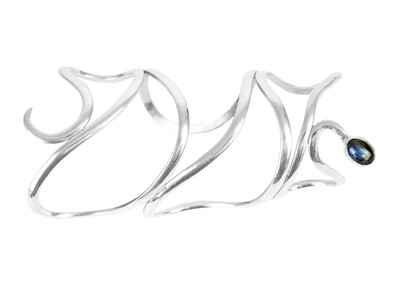 Lot 287 - A .999 fine silver 'Snake' bangle by James Suddaby.