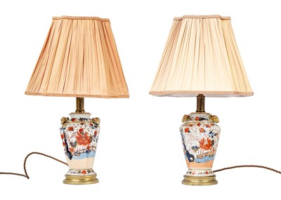 Lot 1602 - A pair of 19th century Mason's Ironstone Imari vases converted to table lamps.