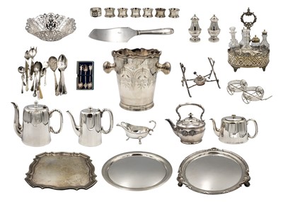 Lot 251 - A collection of silver plated wares.