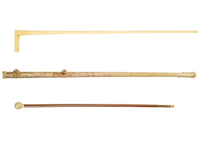 Lot 1413 - A marine bone walking cane.