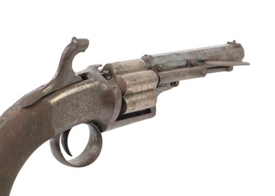 Lot 1307 - A mid Victorian transitional percussion six shot pistol by Parker, Field & Sons.