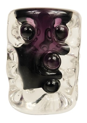 Lot 174 - A Liskeard glass 'knobbly' vase, designed by Jim Dyer.