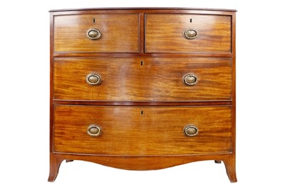 Lot 986 - A Regency mahogany bow front chest of drawers.