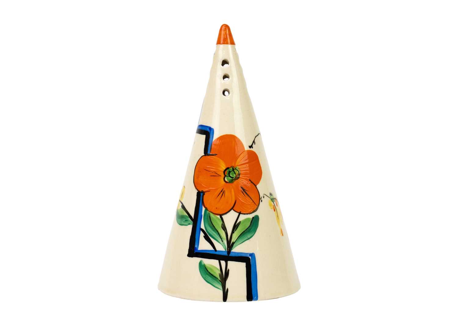 Lot 381 - A Dolly Cliff (sister of Clarice) Leonora pattern a Honeyglaze series sugar sifter.