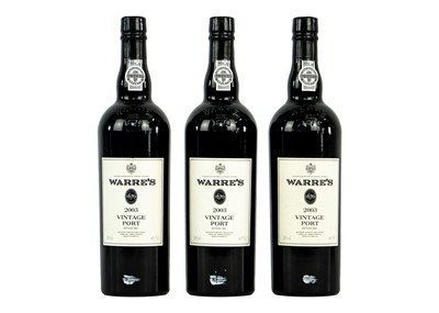 Lot 224 - Three 75cl bottles of Warre’s 2003 vintage port.