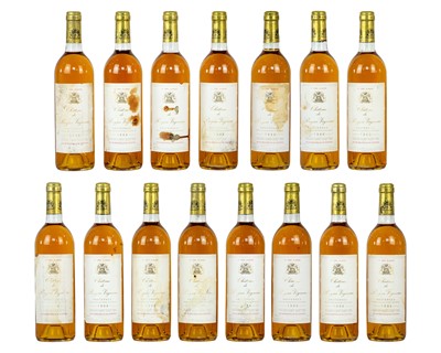 Lot 213 - A collection of 15 Chateau Rayne Vigneau 1988 Sauterne wines.