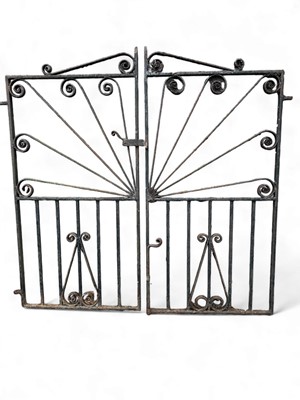 Lot 1564 - A pair of wrought iron drive gates.