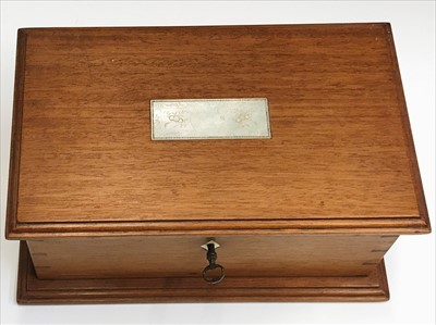 Lot 39 - A Cotswold School cedar box with two division...