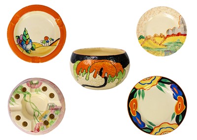 Lot 162 - A Clarice Cliff Woodland pattern ashtray.