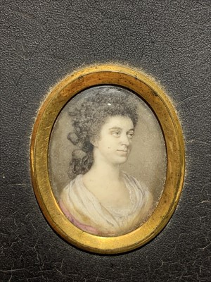 Lot 2613 - A fine 18th century miniature of young woman....