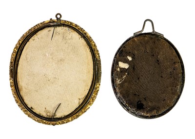Lot 42 - Two 19th century oval portrait miniatures.
