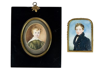 Lot 39 - Two Victorian portrait miniatures of boys.