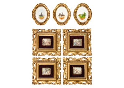 Lot 46 - A set of four Italian gilt framed miniatures.