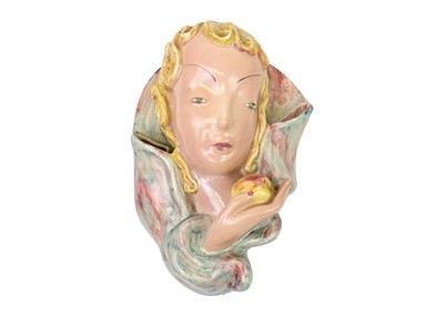 Lot 169 - A Goldscheider Myott Son & Co wall pocket mask of Eve.