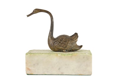 Lot 16 - An Austrian bronze model of a swan, in the manner of Bergman.