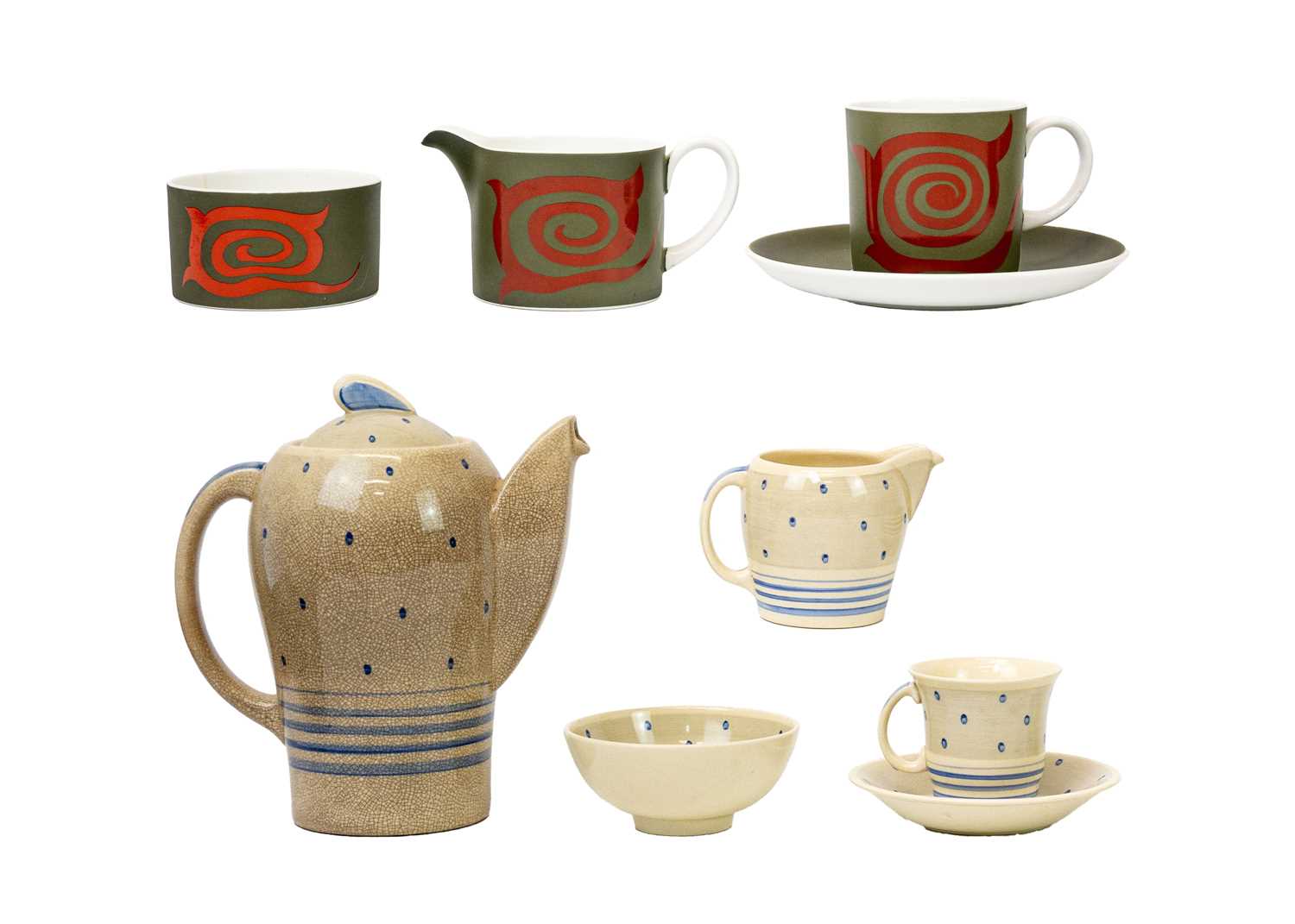 Lot 189 - A Susie Cooper Crown Works Burslem Kestrel shape coffee set.