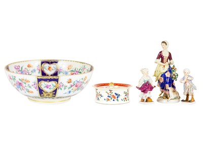 Lot 166 - A Dresden porcelain bowl, 19th century.