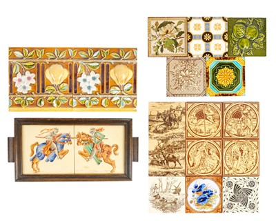 Lot 159 - A collection of late 19th century tiles.