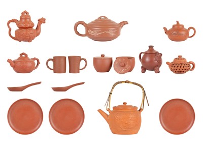 Lot 1092 - Nine Chinese Yixing teapots.