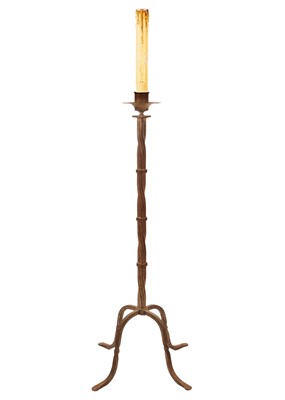 Lot 314 - A wrought iron candle stand, 20th century.