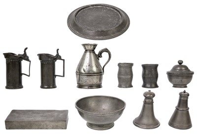 Lot 1054 - An Irish pewter 1 half pint measure.