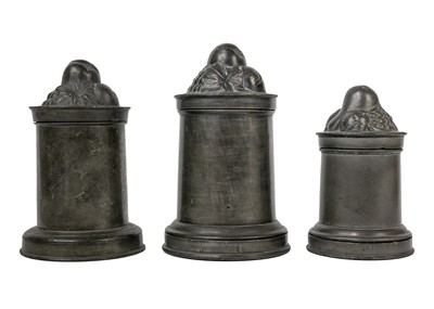 Lot 1288 - A set of three graduating Victorian ice cream moulds.