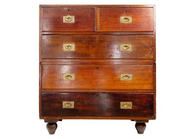 Lot 308 - A Victorian mahogany campaign chest.