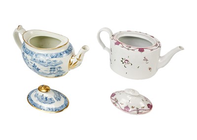 Lot 762 - A Coalport blue and white teapot and cover.