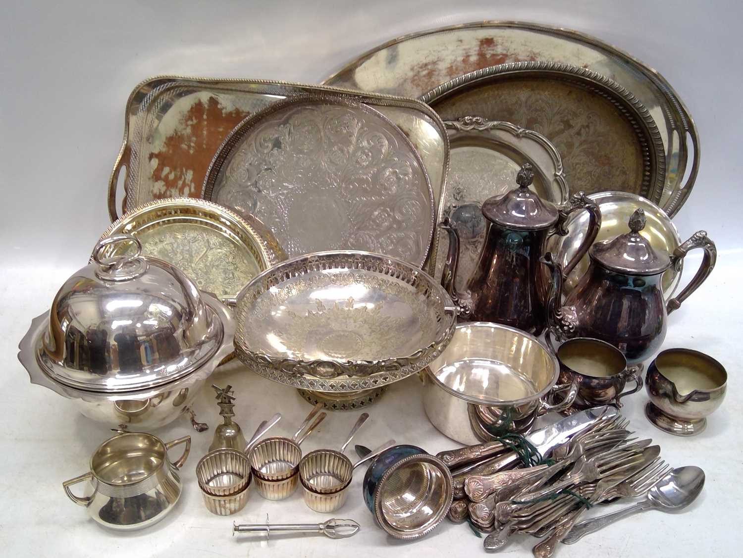 Lot 138 - Collection of silver plate including a tea
