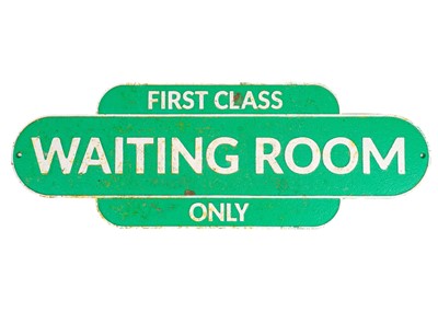 Lot 4 - A British Rail metal sign inscribed 'Waiting Room, First Class Only'.