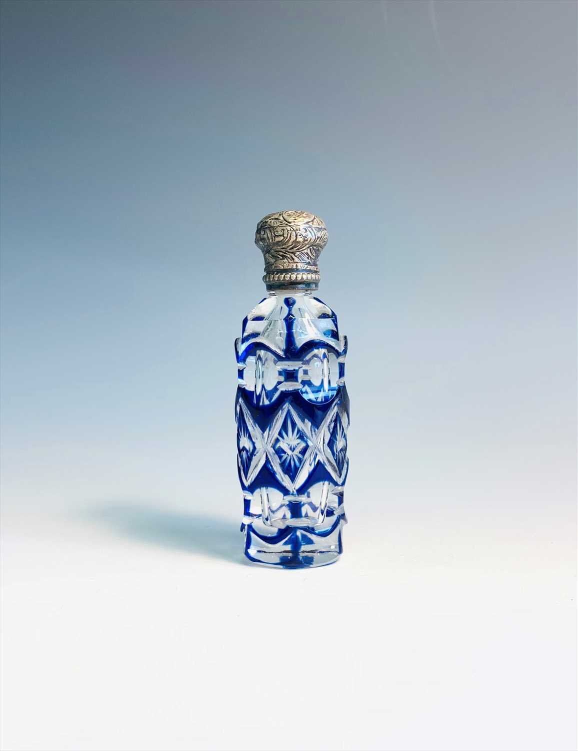 Lot 2615 - A Victorian cut overlay glass perfume bottle...