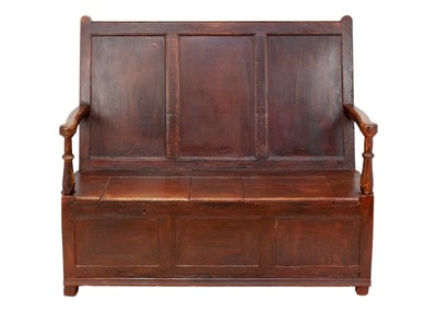 Lot 1143 - An 18th century box settle.