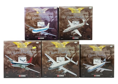 Lot 46 - Corgi Aviation Archive - Classic Propliners (scale 1:144) (x5)