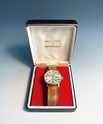 Lot 2617 - A Montine gold cased automatic gentlemans day...