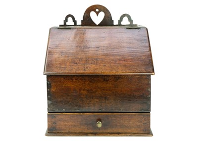 Lot 1075 - A late 18th century oak deed box.