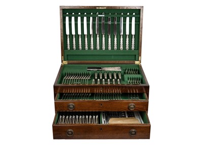 Lot 187 - An impressive twelve setting canteen of silver Elizabethan pattern cutlery by Carrington & Co.