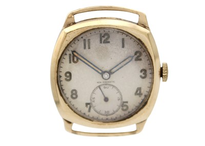 Lot 86 - TITUS - A 9ct cushion cased 1920's gentleman's manual wind wristwatch.