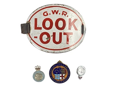 Lot 286 - A GWR enamel armband look out badge.