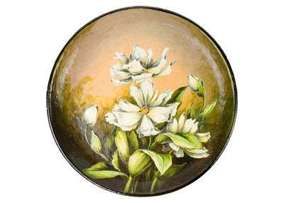 Lot 1459 - A Doulton Lambeth Faience impasto ware charger by Frances M Linnell circa 1882.