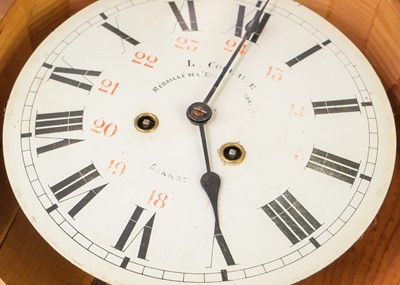 Lot 1643 - A French vineyard clock ebonised and mother of pearl inlay.