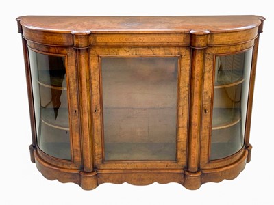 Lot 989 - A Victorian walnut, kingwood banded and inlaid credenza.