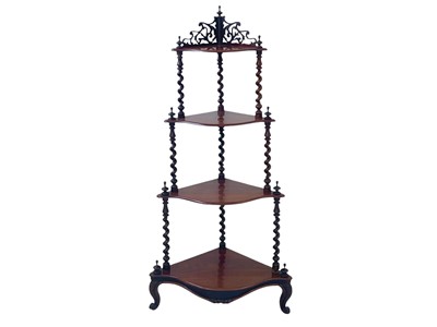 Lot 918 - A Victorian rosewood four-tier whatnot.