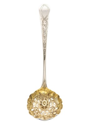 Lot 206 - A George III silver sifting spoon.