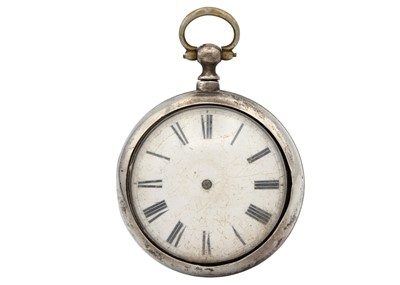 Lot 10 - CORNISH INTEREST - A George III silver pair case verge fusee pocket watch, Wm West St Ives.