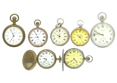 Lot 162 - A collection of seven pocket watches for repair or spares.