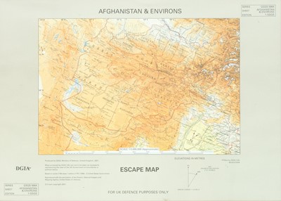 Lot 220 - Afghanistan War 2001/2 Silk Escape Map