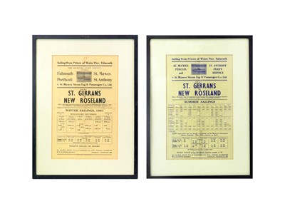 Lot 1394 - A St Mawes Steam Tug & Passenger Co 1961 Falmouth ferry timetable.