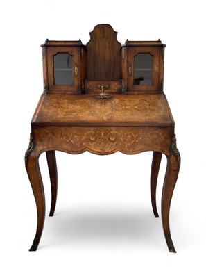 Lot 976 - A 19th century marquetry bureau de dame.